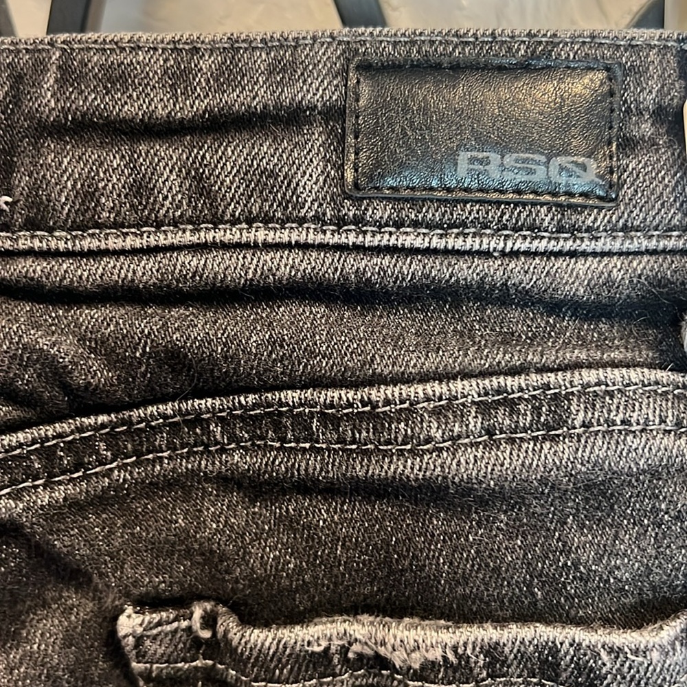 RSQ Girls Vintage High Rise Distressed Shorts- Black- Size 10 - Picture 3 of 11